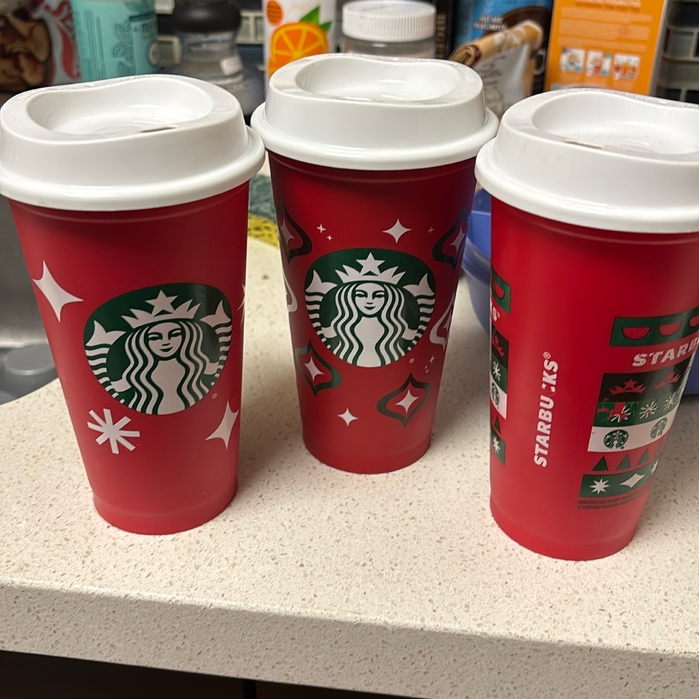 3 Starbucks Holiday Cups